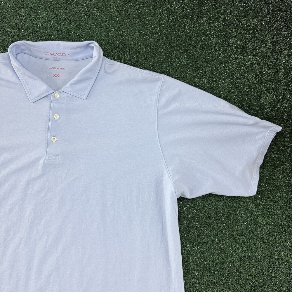 B. Draddy Polo Men's Short Sleeve Shirt Size 2XL XXL Blue